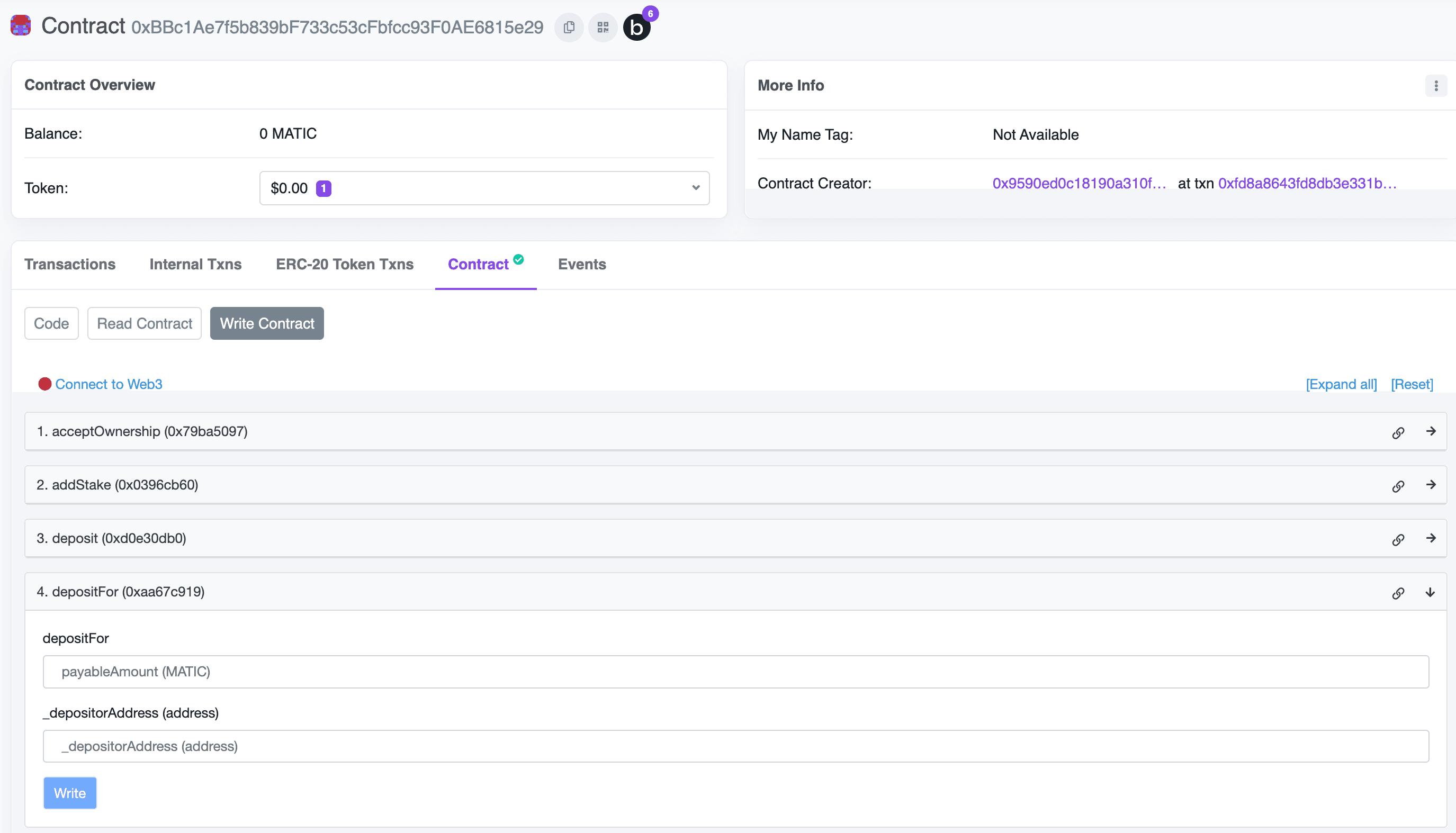 deposit native tokens