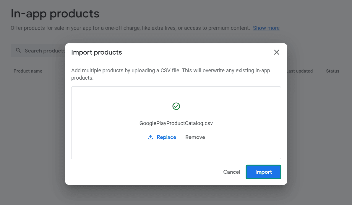 Import products