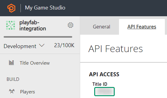 get playfab title id