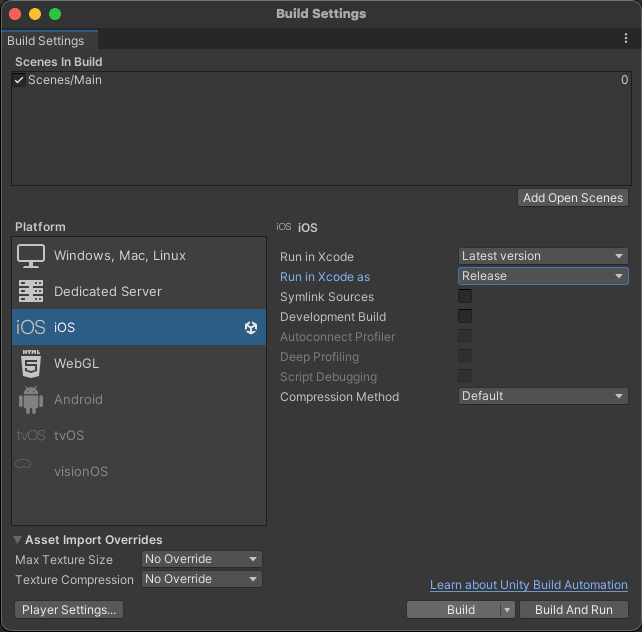 Build to Xcode